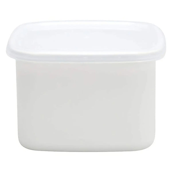 Noda Horo White Series Enamel Rectangle Deep Food Containers with