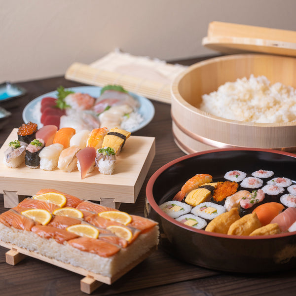 Hinoki sushi serving tray - Geta shape