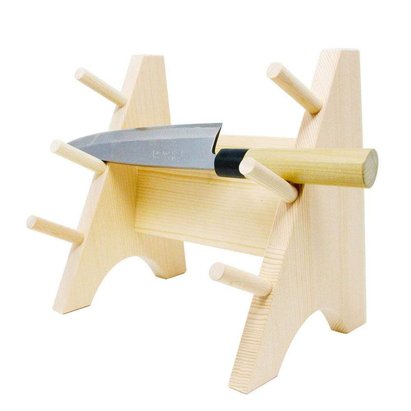 Japanese Natural Wood Knife Stand [Large Elliptical Knife Block]