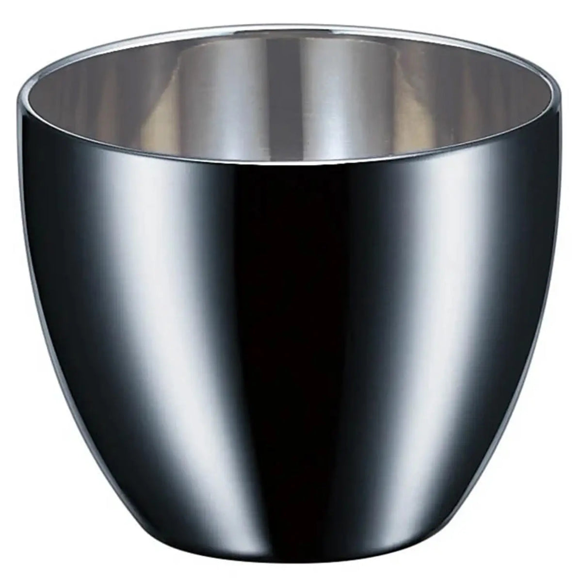 Asahi Brilliant Black Stainless Steel Double-Wall Guinomi Sake Cup 70ml