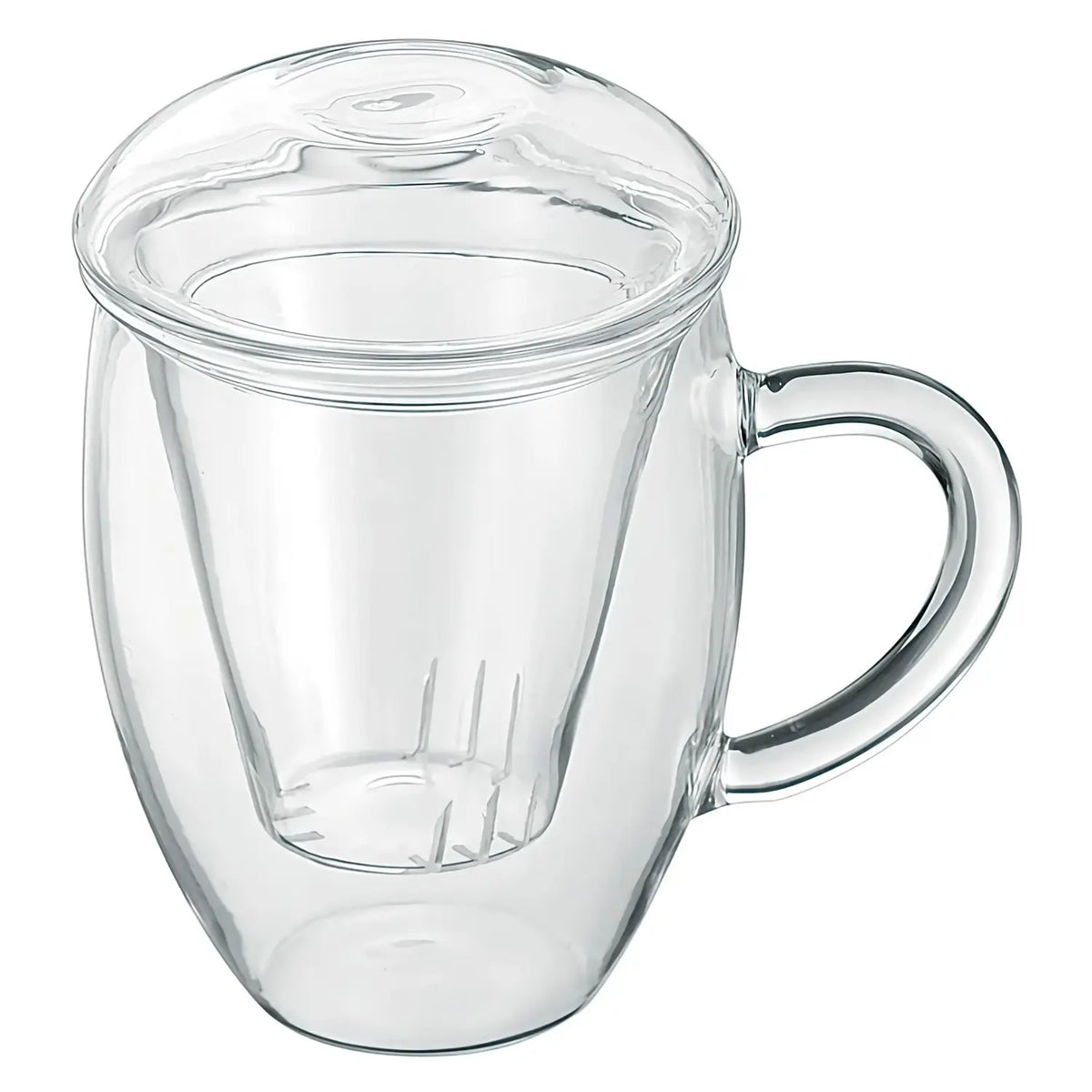 Asahi Heat Resistant Glass Mug with Tea Strainer