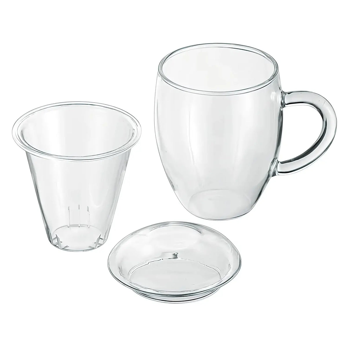 Asahi Heat Resistant Glass Mug with Tea Strainer