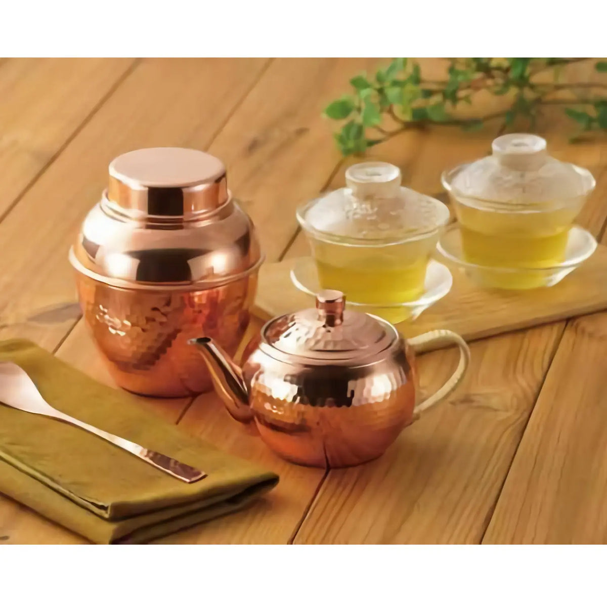 Asahi Nagomi Copper Kyusu Teapot with Tea Strainer