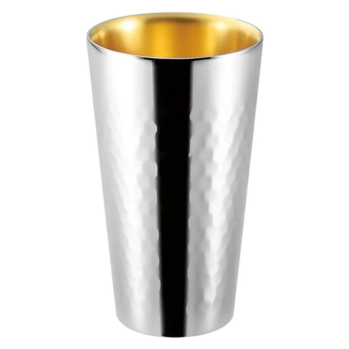 Asahi SUS Stainless Steel Double-Wall Beer Glass Hammer Finish 250ml