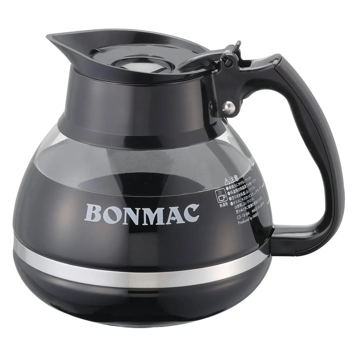 Bonmac Heat Resistant Glass Coffee Server Black Spout