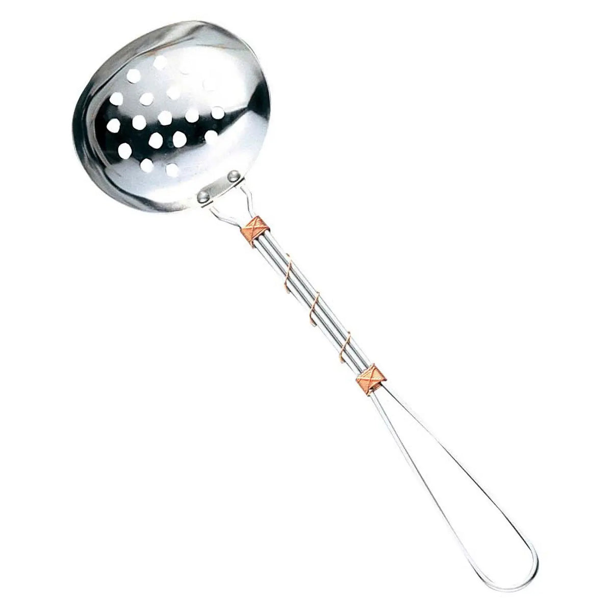 EBM Stainless Steel Perforated Ladle with Copper Wired Handle