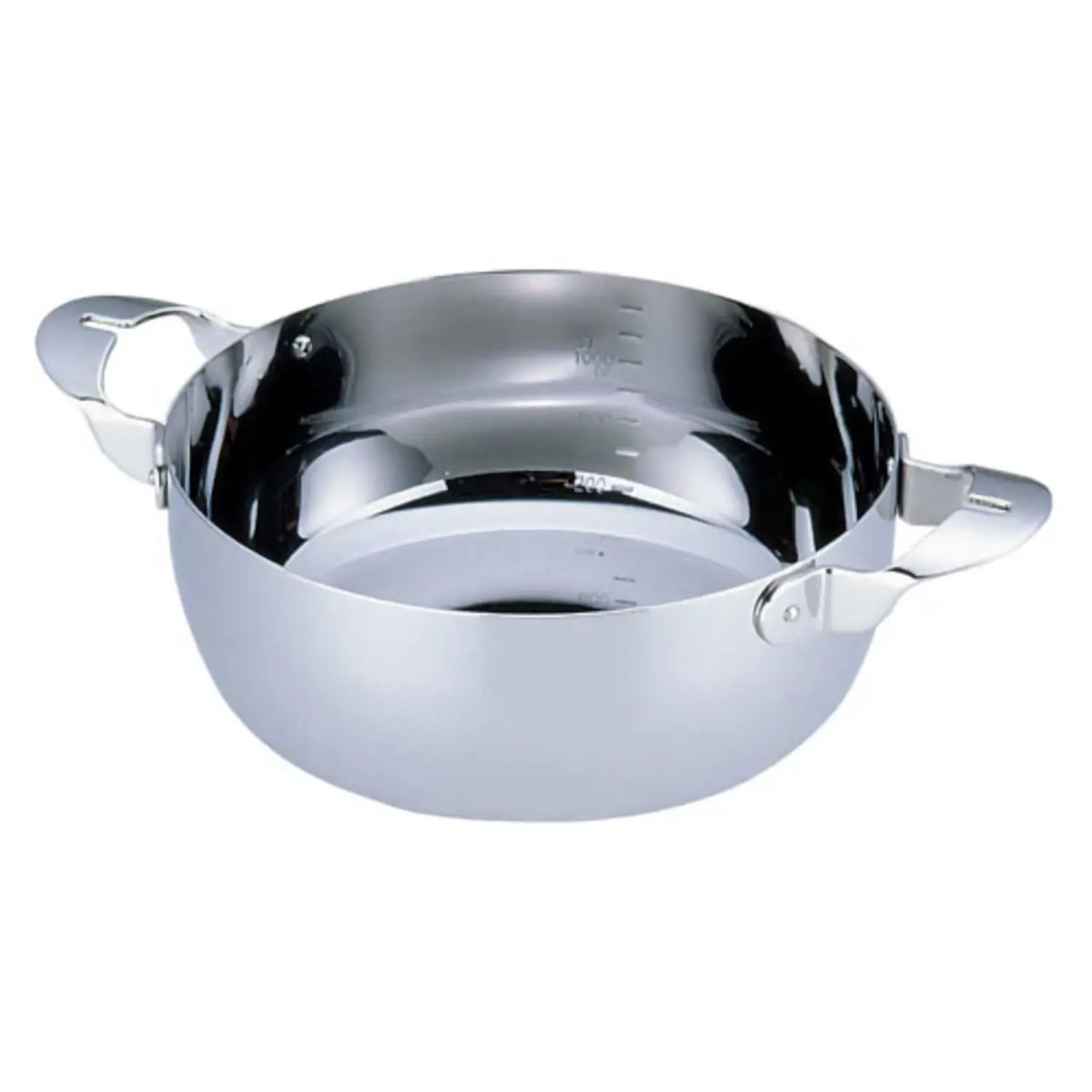 Gyokkodou Stainless Steel Induction Double-Handle Saucepan with Scale