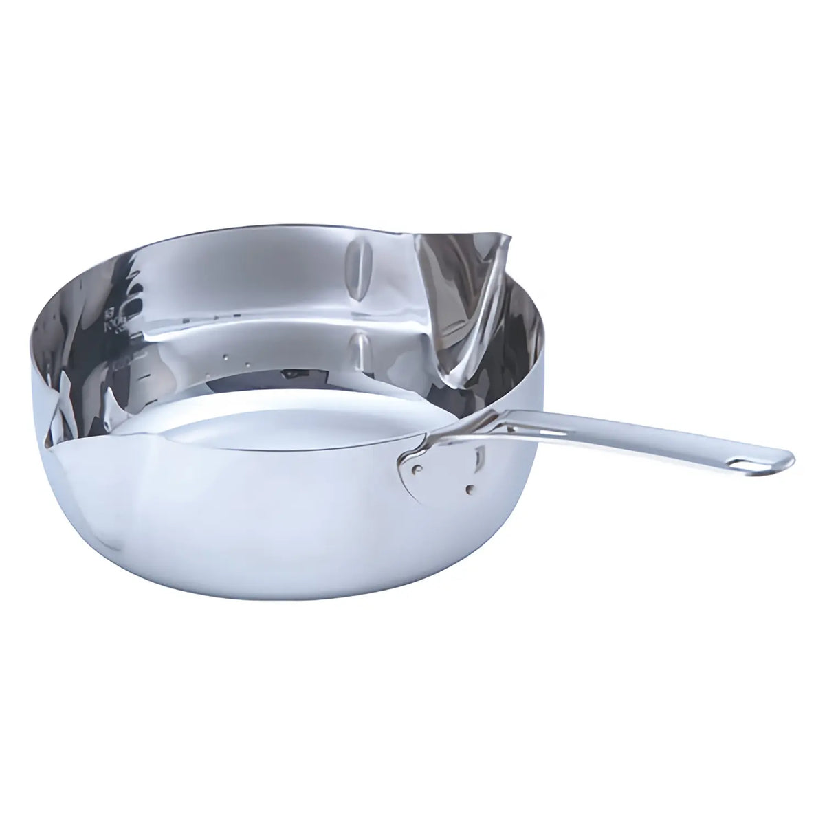 Gyokkodou Stainless Steel Induction Saucepan with Double Spouts and Scale