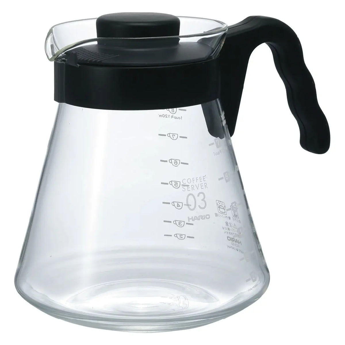 Hario V60 Heat Resistant Glass Coffee Server Wide Spout