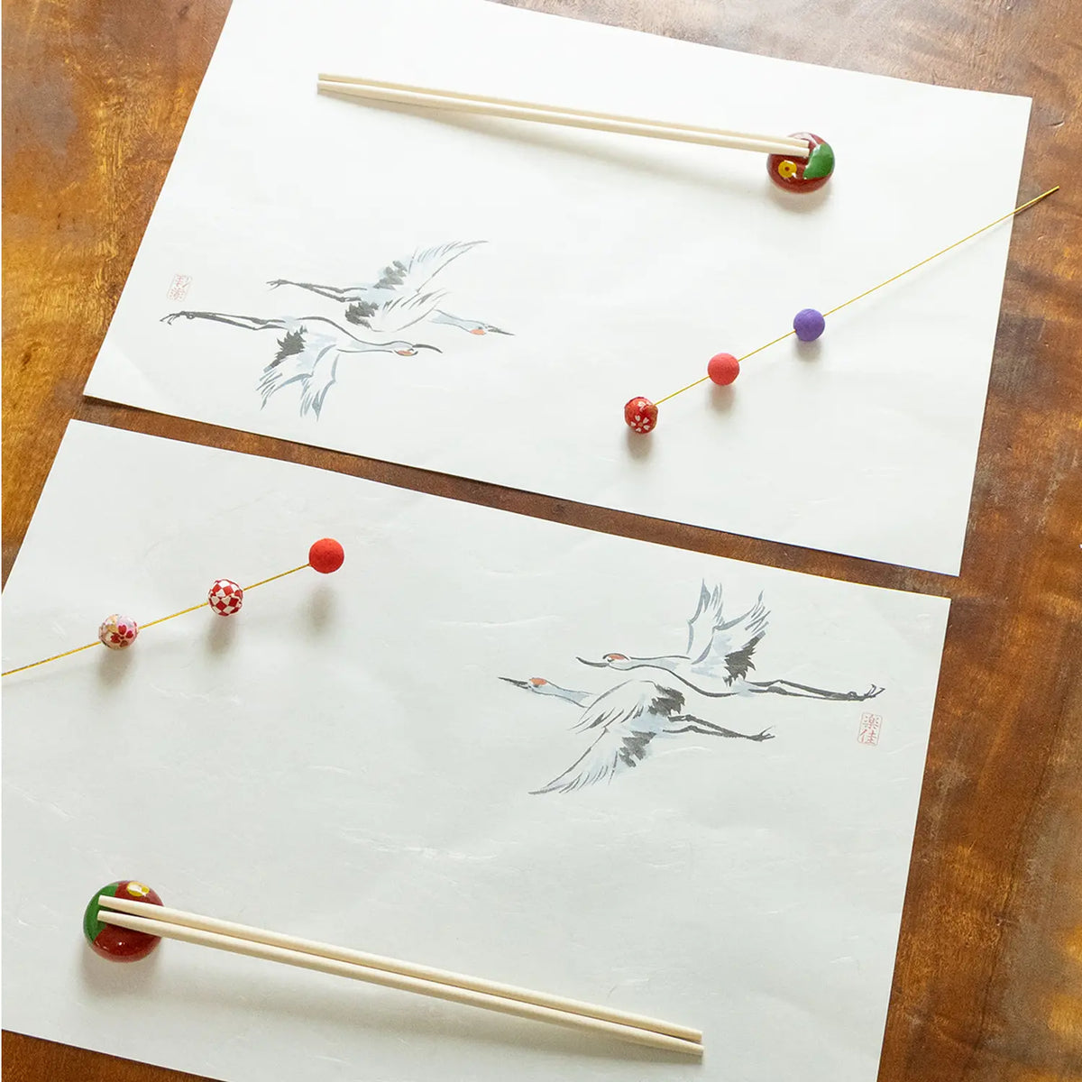 MIN Senju Washi Paper Placemat Crane 100 pcs