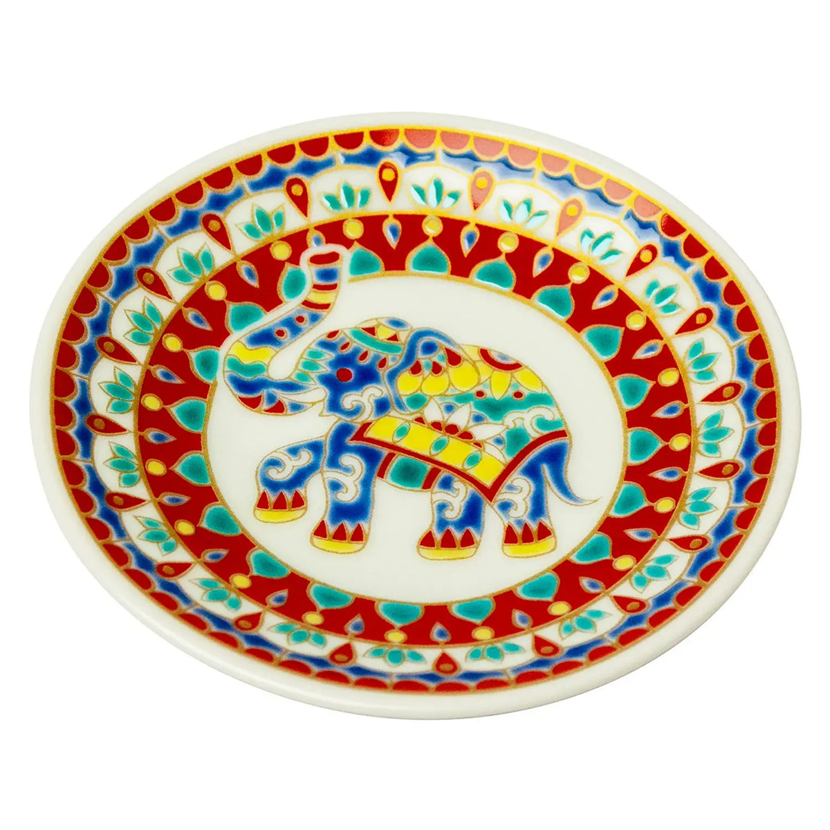 SEIKOU KISSYO Kutani Porcelain Mamezara Small Plate Mandara-Zou