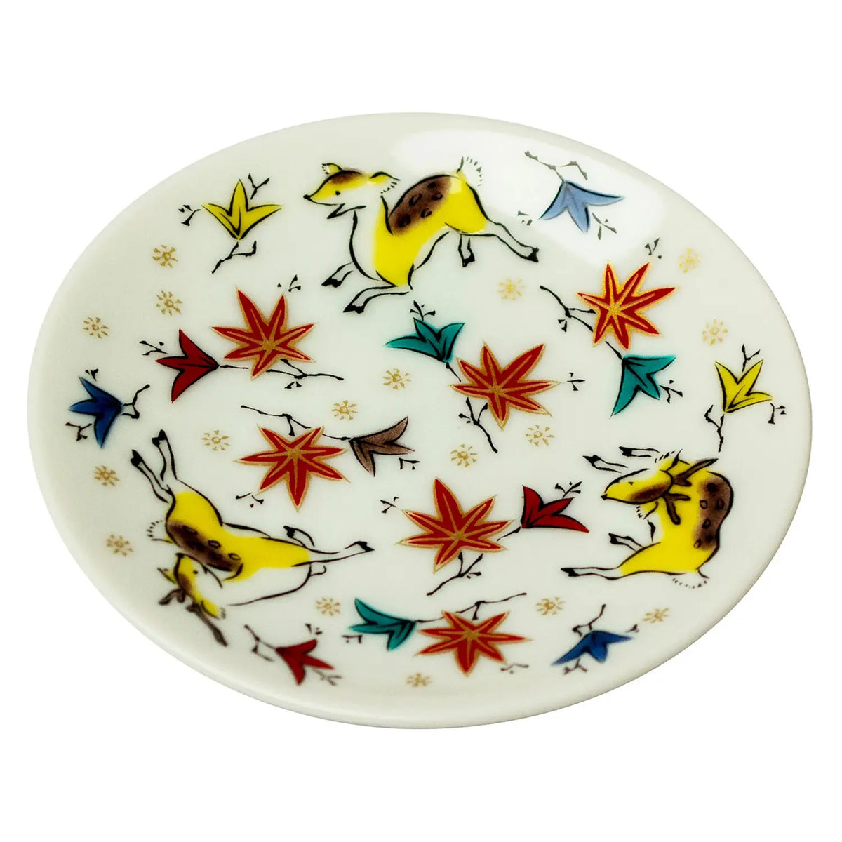 SEIKOU KISSYO Kutani Porcelain Mamezara Small Plate Shikamomiji