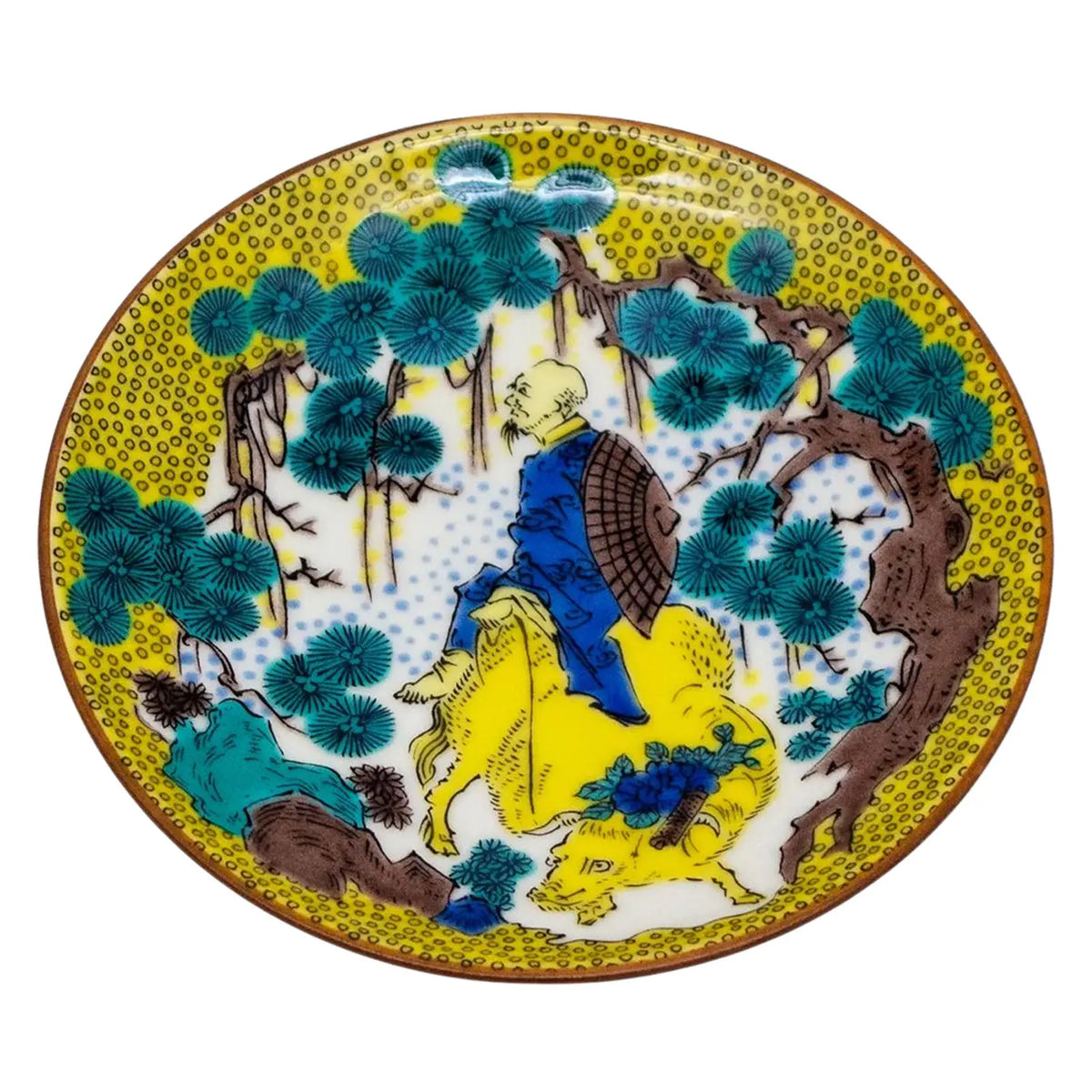 SEIKOU Kutani Porcelain Mamezara Small Plate Yoshidaya-Botankashouhakuzu