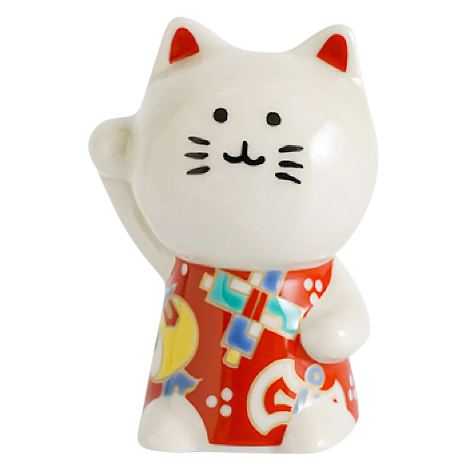 White Maneki Neko Fortune Cat Figurine by Decole Japan available at Miya.