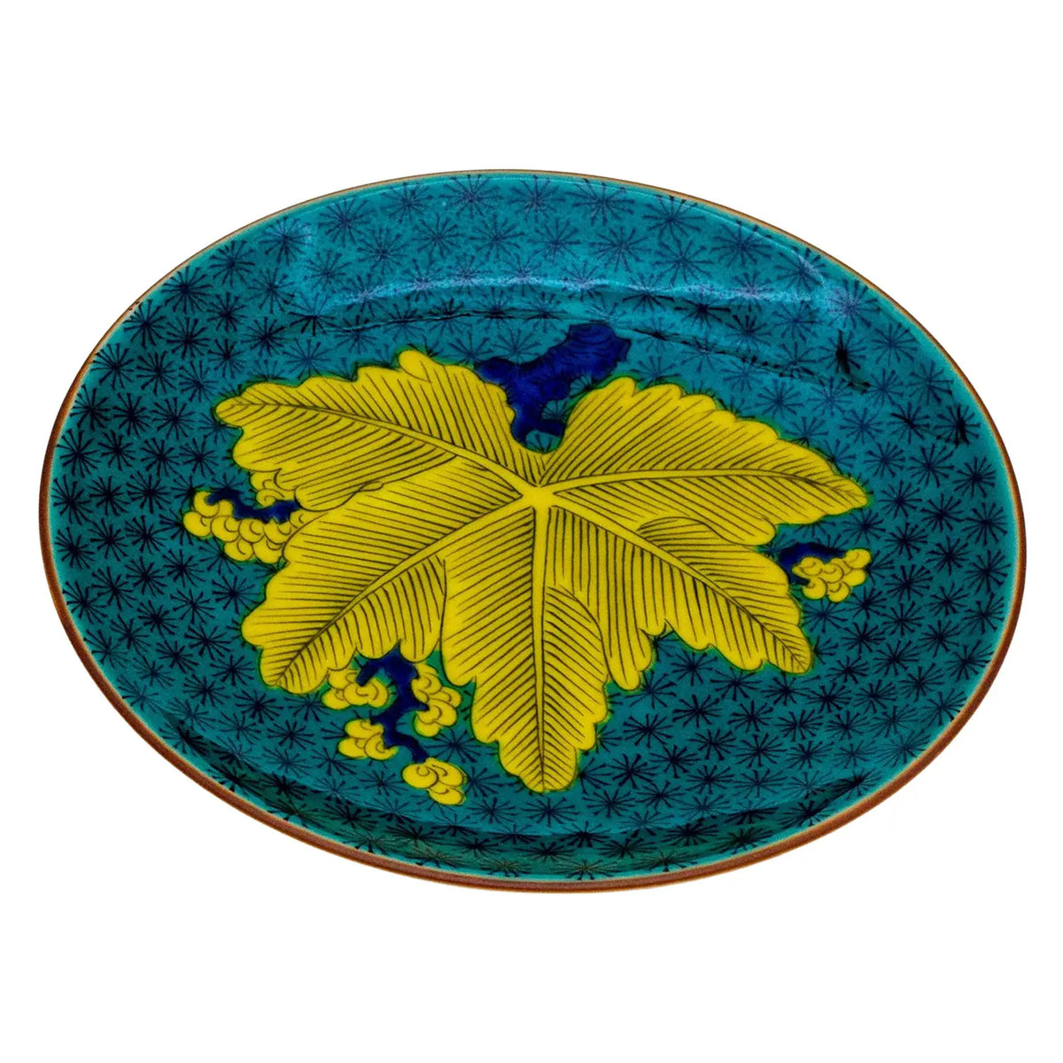 SEIKOU Kutani Porcelain Plate 15cm Aote-Jumokuhamon