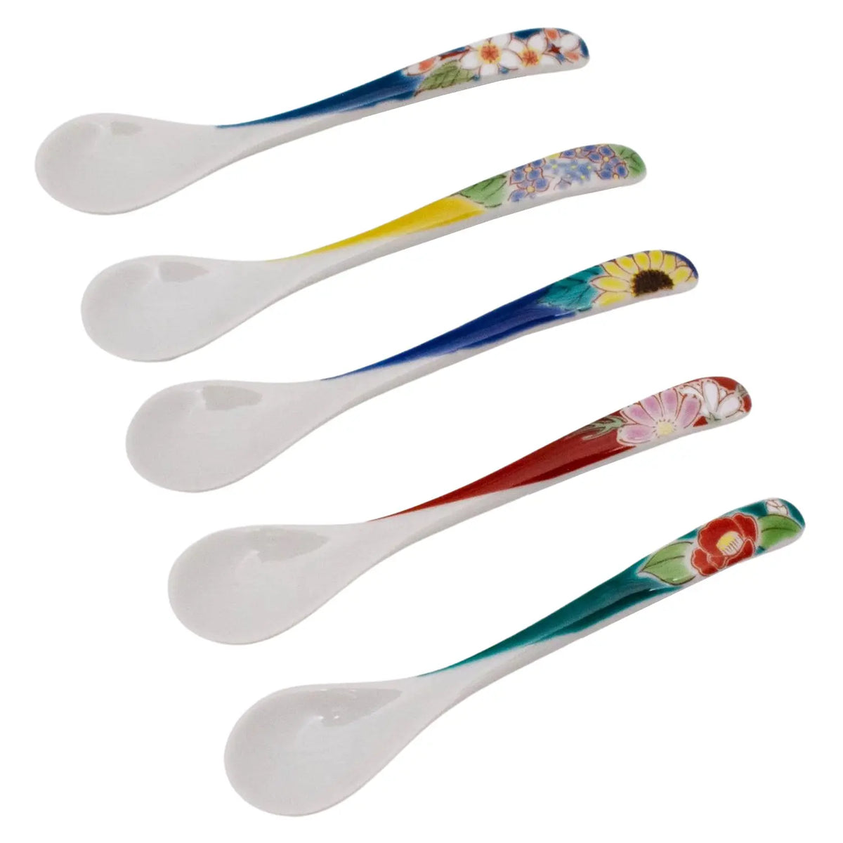 SEIKOU SHIKI-NO-HANA Kutani Porcelain Spoon 5 pcs