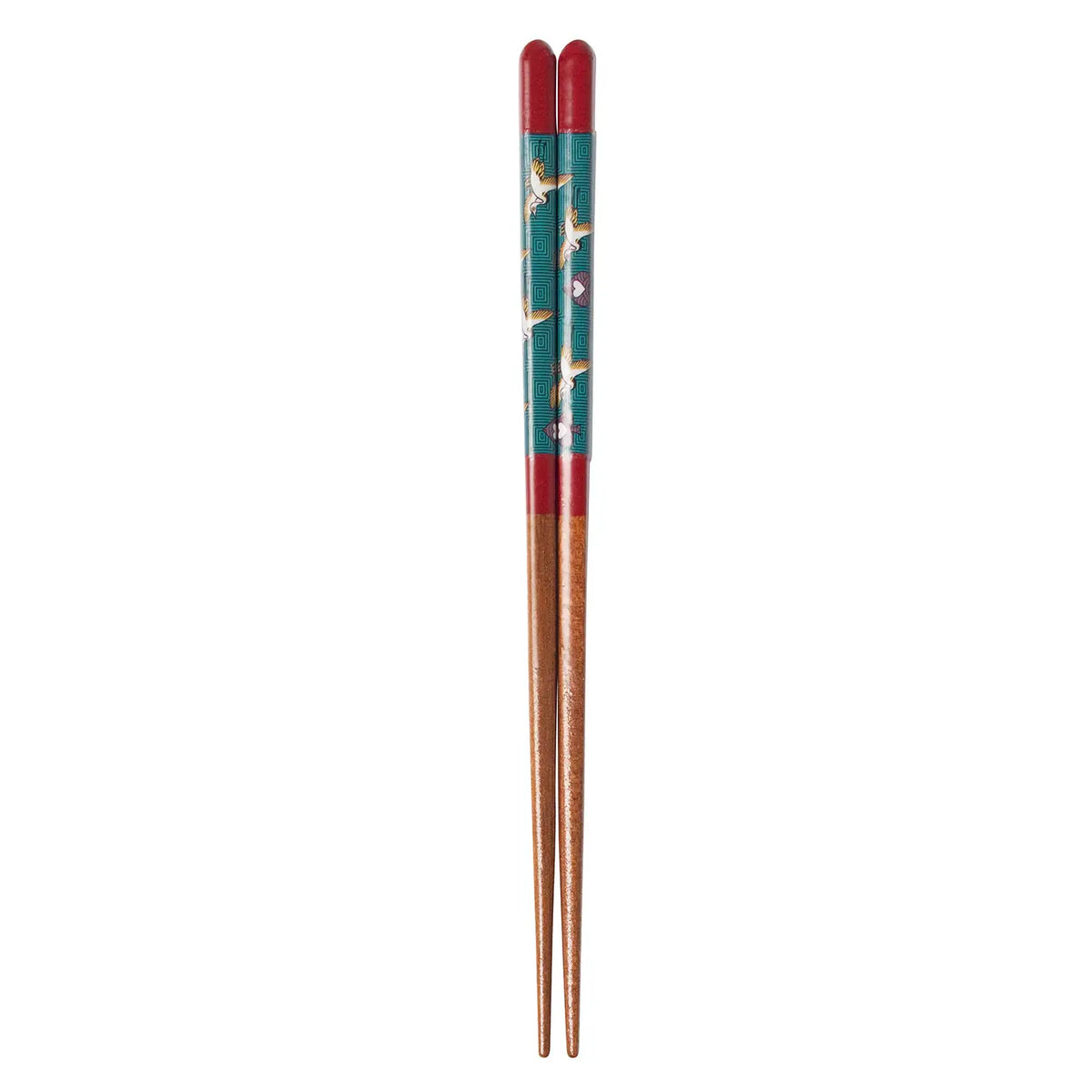 SEIKOU Wakasa Lacquered Natural Wood Chopsticks 21cm Red Crane