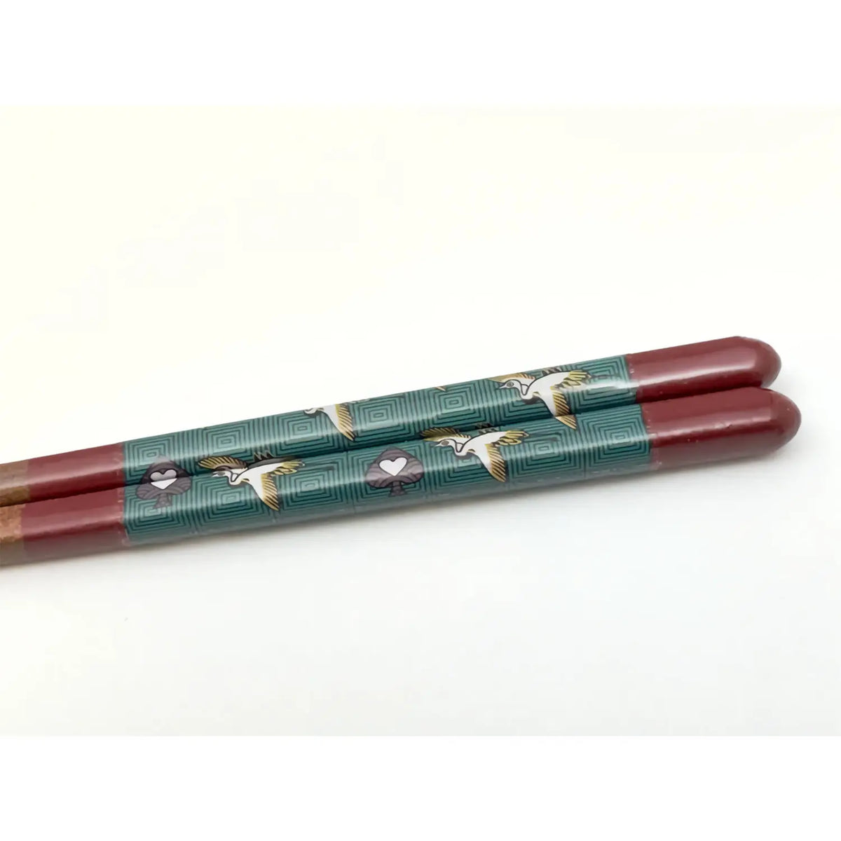 SEIKOU Wakasa Lacquered Natural Wood Chopsticks 21cm Red Crane