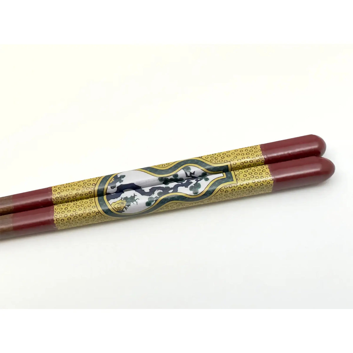 SEIKOU Wakasa Lacquered Natural Wood Chopsticks 21cm Red Hisago-Madori