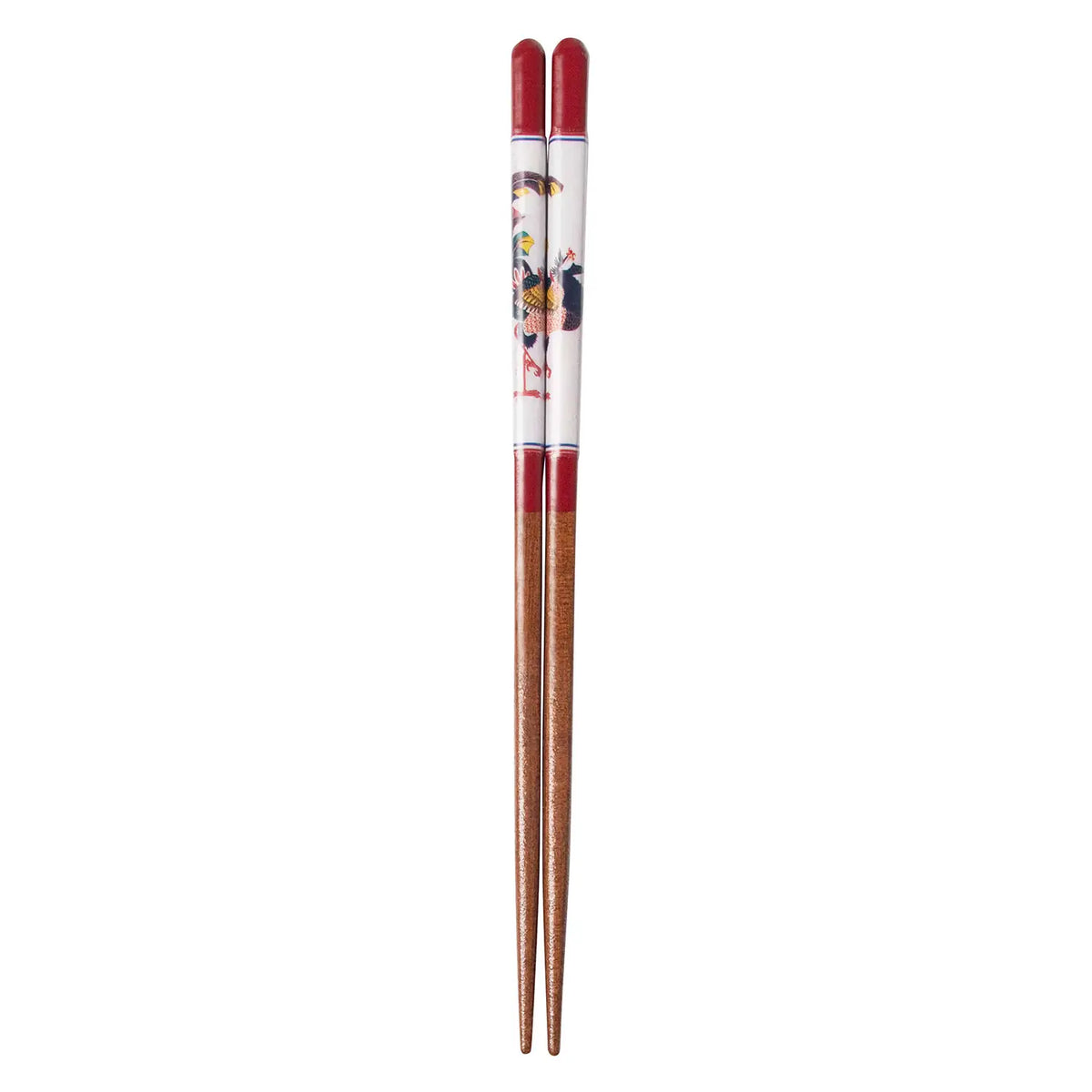 SEIKOU Wakasa Lacquered Natural Wood Chopsticks 21cm Red Kokutani Houou