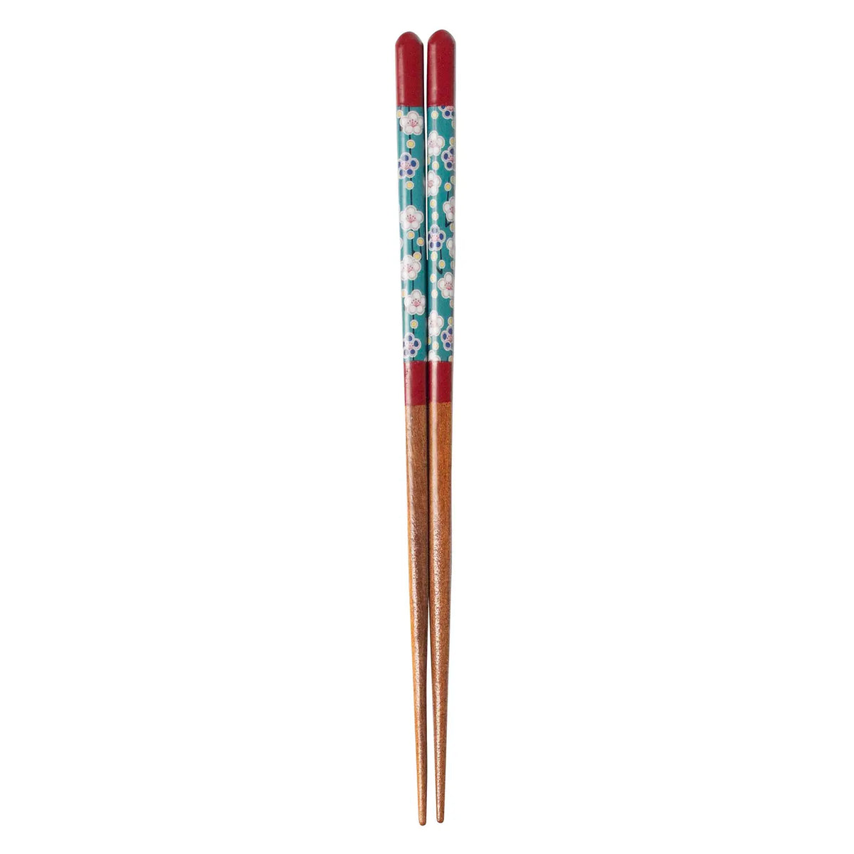 SEIKOU Wakasa Lacquered Natural Wood Chopsticks 21cm Red Ume