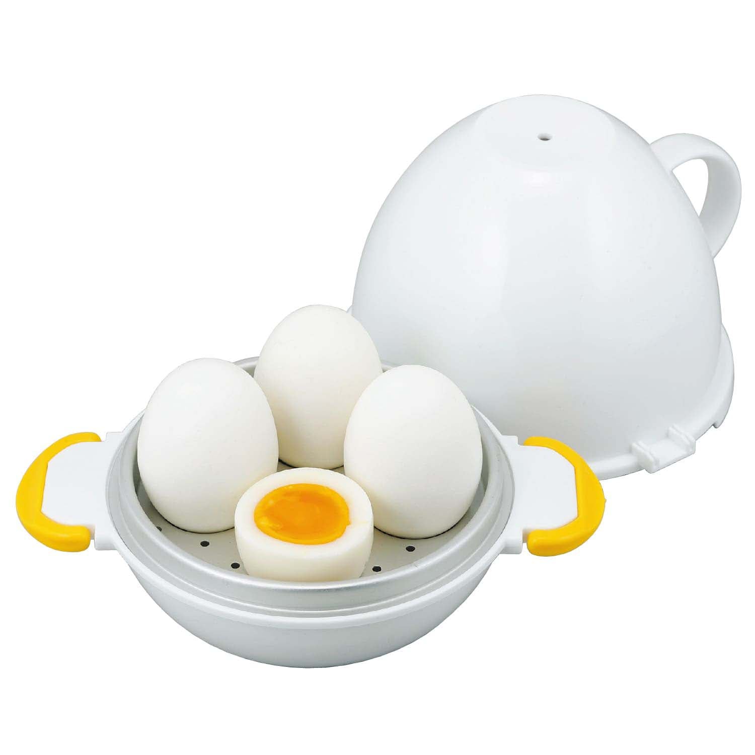Microwave Egg Boiler Cooker, TSV Microwave Rapid 4 Eggs Boiler, Electric  Eggs Cooker, Eggs Steamer, Big Boiley Microwave Egg Cooker (White)