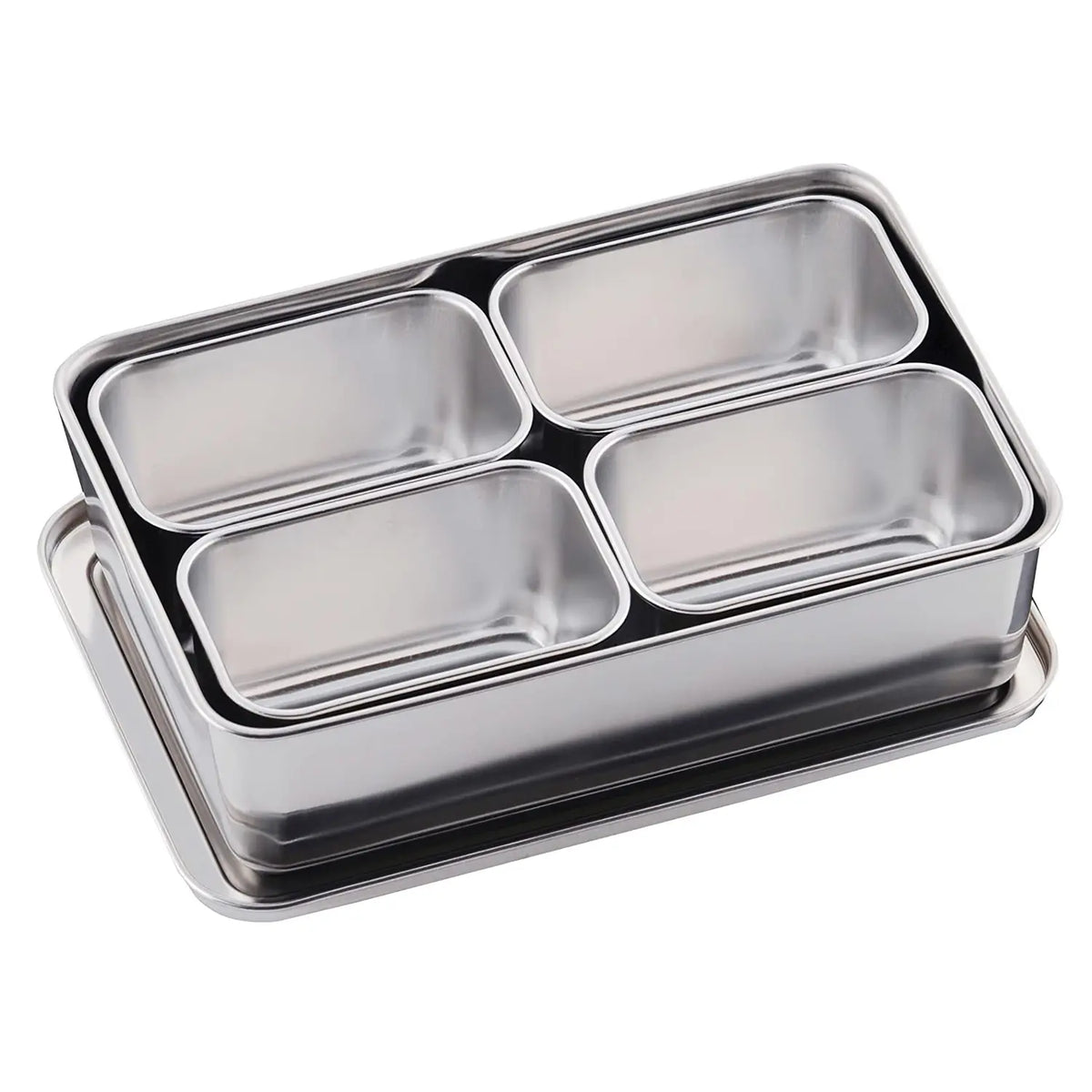 Stainless Steel Yakumi Pan Container with 6 Compartments