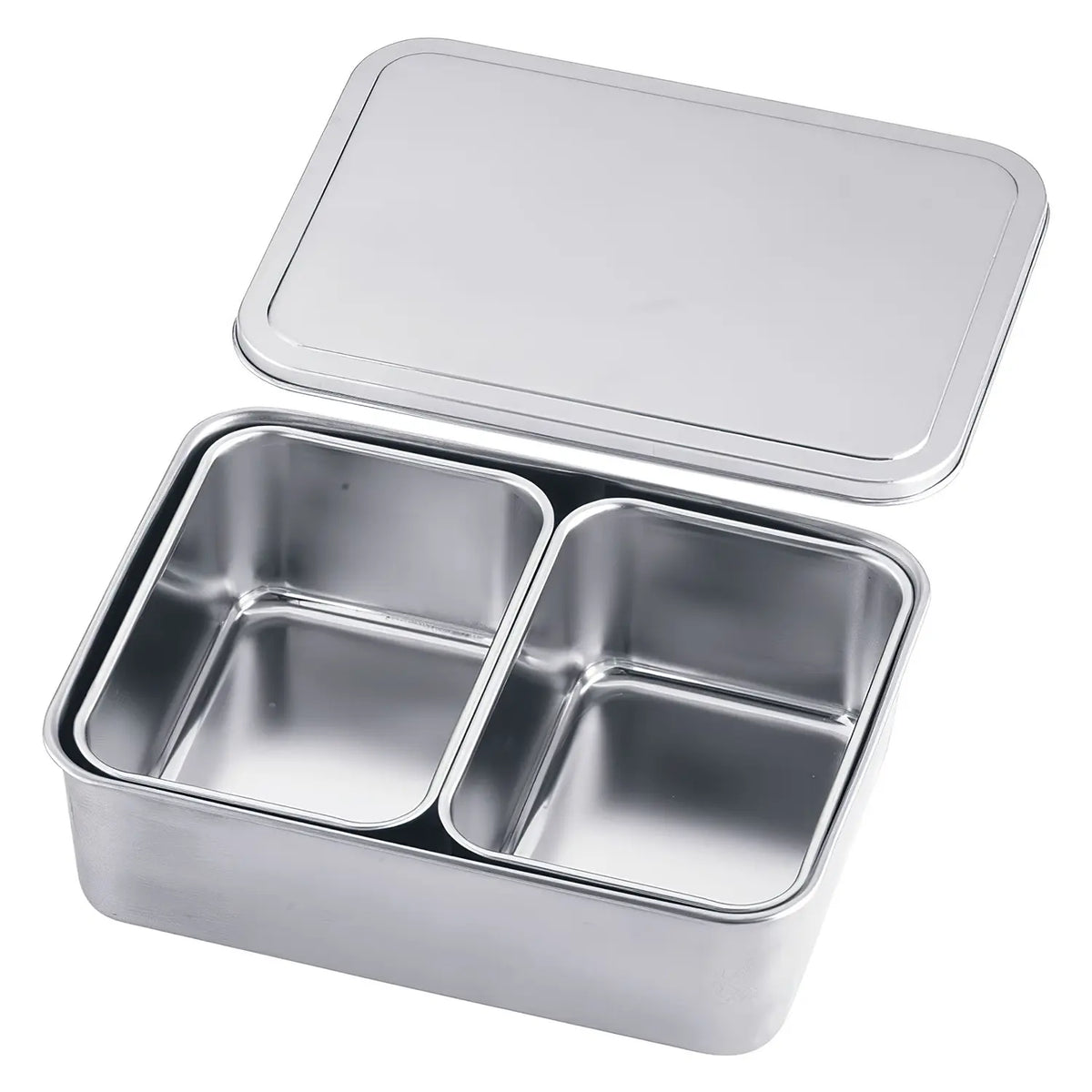 Stainless Steel 2-Compartment Snack Container