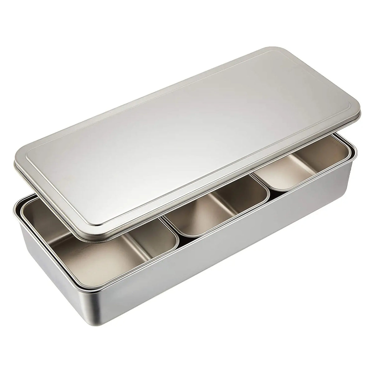 Xarra - Japanese Mini Container, Stainless Steel Yakumi Mise En Place Box,  Multi Compartment Set For Food, Herbs, Seasoning and Spices (6 Compartment)
