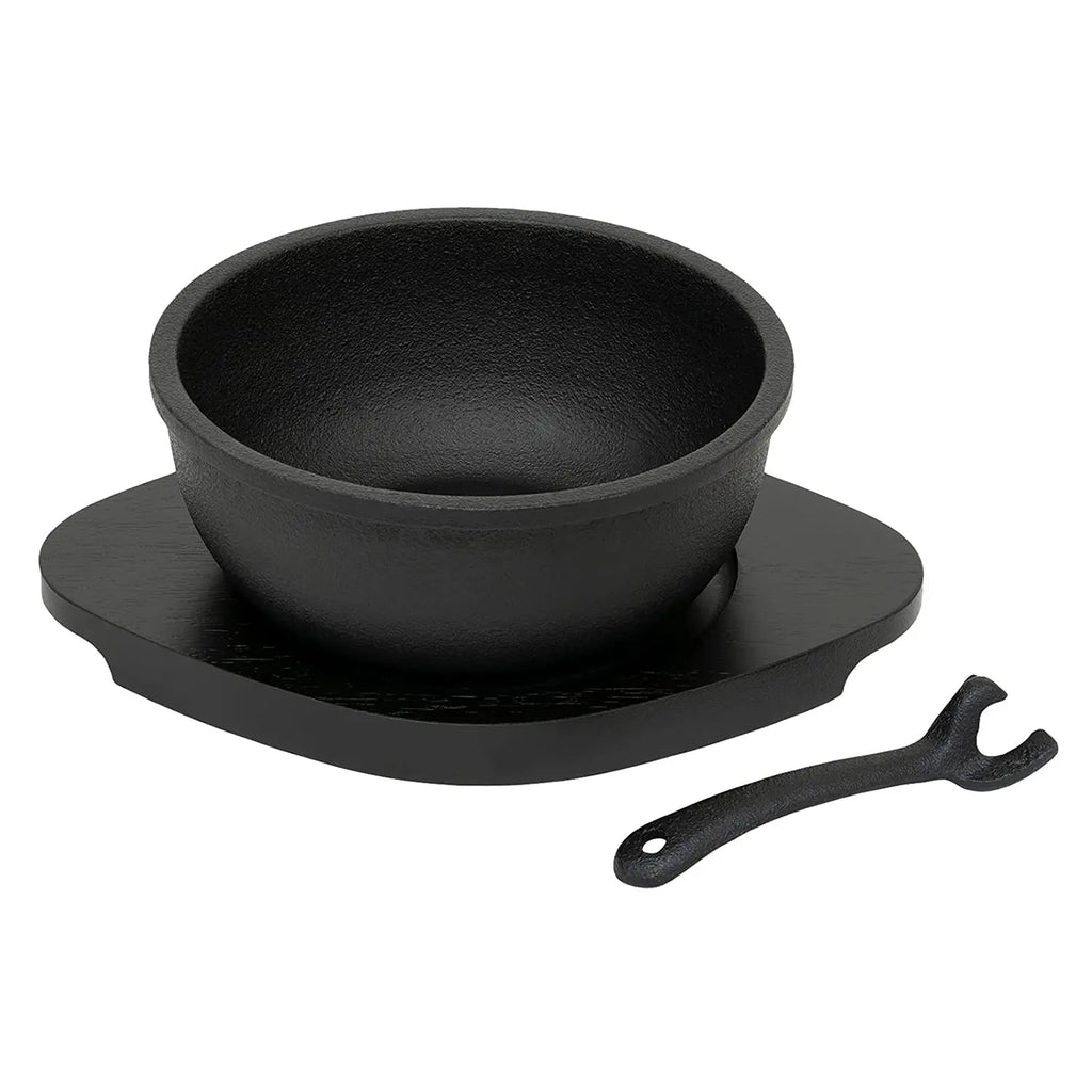 Ikenaga Cast Iron Cow Shaped Sizzle Platter with Wood Base - Globalkitchen  Japan