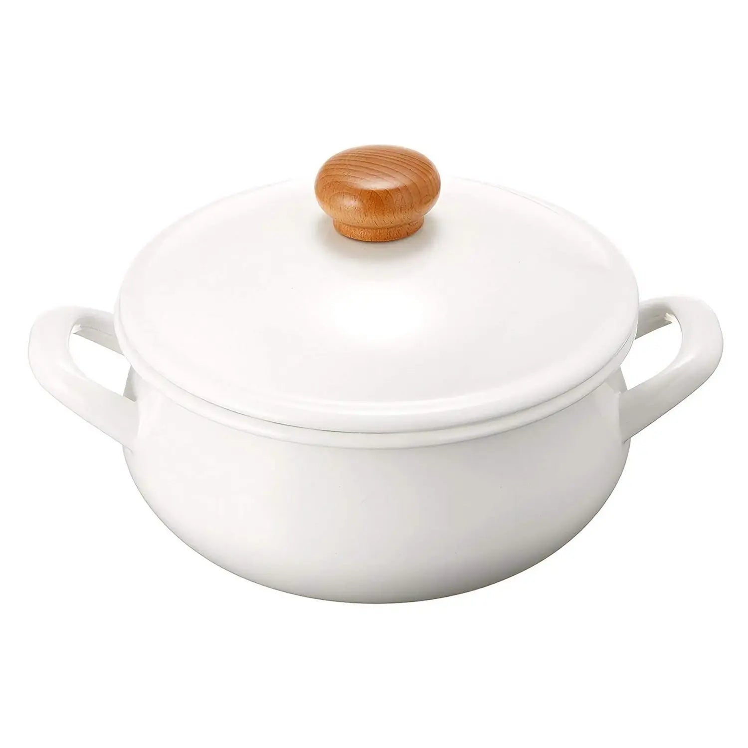 White Enamel Casserole Pot