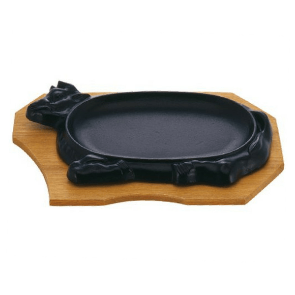 Cheap Price Cast Iron Steak Grill Plate Sizzler Plate with Wood Base  Exporter China