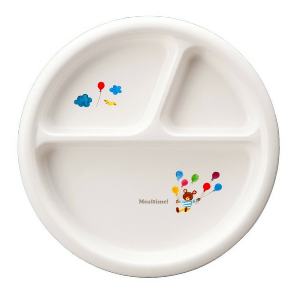 OSK Mealtime Baby Toddler Plastic Unbreakable Divided Plate with Non Slip Base