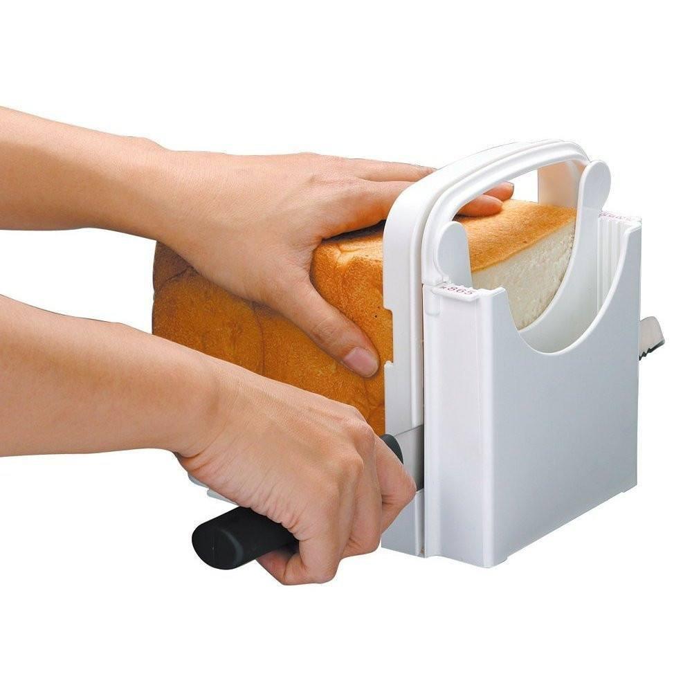Bread Slicer For Homemade Bread Machine, Cutting Board And Slicer Guide,  Foldable And Compact, White