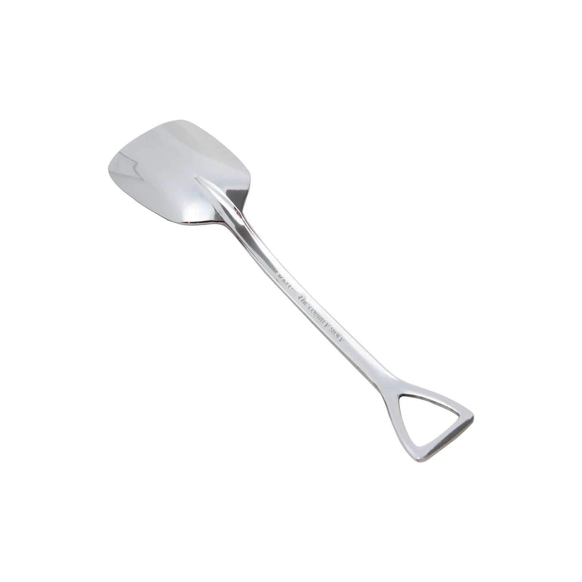 2pcs Shovel Spoons Stainless Steel Ice Cream Scoop Spade Shovel Shape Spoon  Dessert Pudding Yogurt Spoon for Home Party Bar (Glossy, Flat Head + Round  Head) 