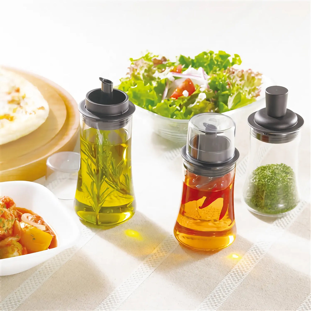 Kitchen Seasoning Bottle Set With Storage Box, Oil Pot, Salt Shaker, Pepper  Shaker, Honey Bottle, Vinegar Bottle